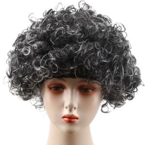 YONIT Rainbow Football Fans Wigs Synthetic Wigs Funny Wig Halloween Cosplay Hairs Disco Decoration Wavy Afro Curly Clown Wigs Kids