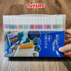 Bút màu acrylic marker 60 màu cao cấp bút vẽ acrylic marker chống nước bút sơn acrylic vẽ trên mọi chất liệu TOYLIFE