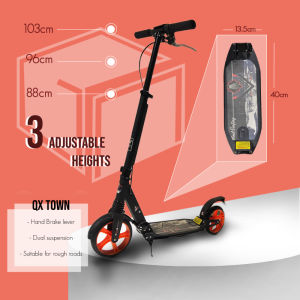 Kick Scooter Dual Suspension with ABEC 11 Bearings – Town Rider Adult Scooter for Smooth Ride