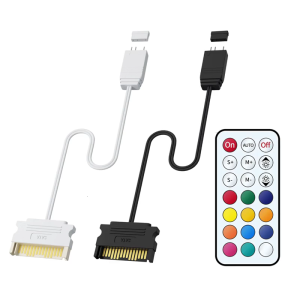 5V 3Pin ARGB Controller with 10 Lighting Mode 15Pin Power Compatibles for Computer Case Modding