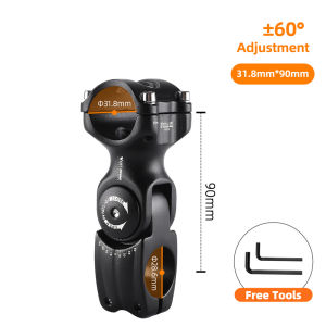 Tây đi xe đạp có thể điều chỉnh thân Xe Đạp Hợp Kim Nhôm MTB Đường Núi thân xe đạp có thể điều chỉnh 60 độ pô-tăng ghi đông xe đạp 31.8/25.4*90/110/130mm