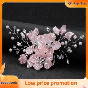 ✨QK shop✨ Pearl Rhinestone Flower Wedding Hair Clip Hair Accessories For Women Handmade Beaded Hairpin Hair Ornaments Jewelry Bridal Headpiece