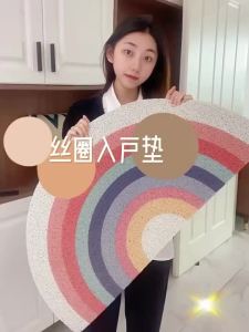 SG StockColorful Semicircle Rug - Ultra Soft Fluffy Floor Mat Kitchen Carpet for Bedroom & Nursery