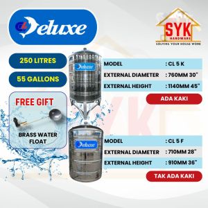 SYK Deluxe Water Tank SUS304 Stainless Steel Water Tank Tangki Air Rumah Tangki Air Stainless Steel Tangki Kedai Tinggi 蓄水桶