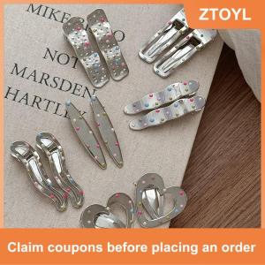 【ZTOYL】 Silvery Y2k Hair Clips For Women Elegant Metal Duckbill Clip Side Bangs Barrettes Girls Hair Accessories
