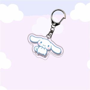 CRNGW Acrylic 4cm Cinnamoroll Key Chain My Melody Kuromi Key Ring Schoolbag Pendant Acrylic Keychain Anime Keyring