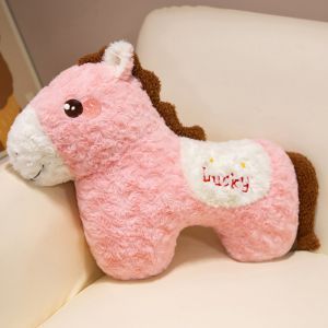 DOWNA 55cm Đồ chơi nhồi bông hình ngựa Mềm mại Lễ hội Đồ chơi nhồi bông ngựa con Sáng tạo Gối ném năm ngựa 2026