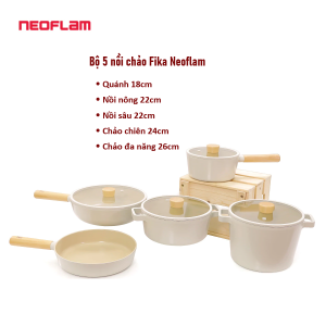 Bộ 5 nồi chảo chống dính Fika Neoflam - Hàn Quốc (03 phương án lựa chọn)