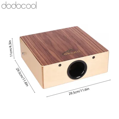 Dodocool Trống gỗ Huiop Cajon Trống cầm tay phẳng Nhạc cụ gõ có dây đeo có thể điều chỉnh Trống hộp di động dành cho người mới bắt đầu Trống cầm tay đi du lịch dự tiệc