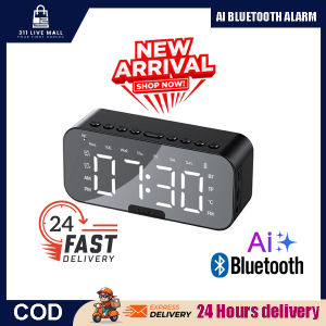 BLUETOOTH SPEAKER WITH LED MIRROR CLOCK HIFI SOUND FM RADIO PROTABLE MINI DISPLAY