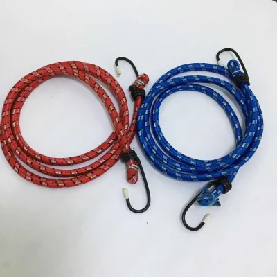 2pcs Stretch elastic cord 120cm random color (Red Blue Green Yellow) Luggage Bungee Strap Hook Elastic Rubber Rope Stretch Cord