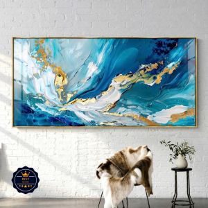 Tranh Trừu Tượng Tone Lạnh Tranh Canvas Tranh Tráng Gương Tranh Tô Điểm Phòng Khách
