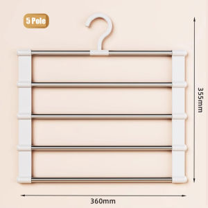 ไม้แขวนกางเกงสแตนเลส 4/6 ชั้น ราวแขวนกางเกงพับได้มหัศจรรย์ ช่วยประหยัดพื้นที่ในตู้เสื้อผ้า ไม้แขวนแบบบันไดช่วยจัดระเบียบการจัดเก็บ