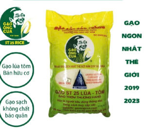 Gạo ST25 Ông Cua Lúa Tôm - Túi 5kg - hàng Chính hãng có tem quét mã QR - cơm răt dẻo thơm để nguội không bị khô date luôn mới.