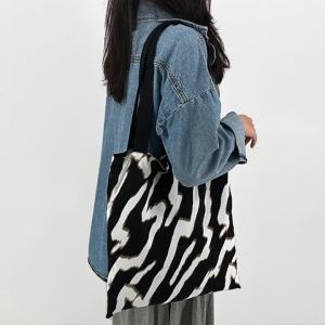 New Casual Canvas Bag Zebra Bag Women Original Niche High-end Shoulder Bag Large Capacity Crossbody Canvas Bag