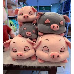 Gấu bông heo mắt híp cute heo lười heo phê cần dễ thương thú nhồi bông con heo vải mimiso mịn loại 1