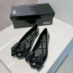 Free Shipping Melissa Summer New WomenS Shoes Bowknot Shallow Sandals Round Toe Flat Jelly Shoes Casual Beach Shoes