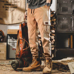 MAZE Men Jackson Long Pants Casual Man Cargo Pant Full Length Tapered Fit Multi Pocket Trousers Elastic Waist Seluar Panjang Lelaki