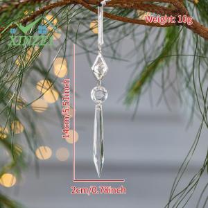 XZ✨✨✨ Xmas Tree Trong Suốt Bông Tuyết Treo Đồ Trang Trí Acrylic Mặt Dây Chuyền 2025 Giáng Sinh Trang Trí Cho Nhà Navidad Quà Tặng Năm Mới 2025