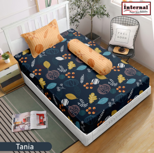 Internal - Sprei Single 120x200 Tinggi 25cm Bantal 1 Guling 1 - Motif Abstrak / Bunga / Geometri / Minimalis