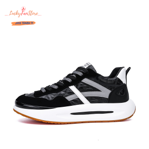 Luckyfanstore Alpha Grey/Black - Sepatu Sneakers Running Sport - D12