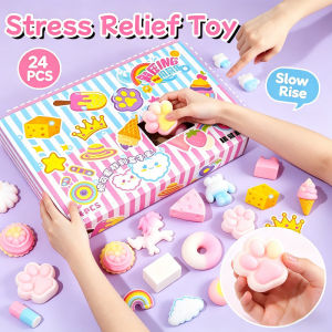 24PCS Squishy Toys Blind Box Slow Rebound Soft Silicone Stress Relief Reward Childrens Gift