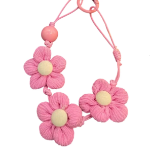 Delicate Floral Smartphone Charm Bracelets Short Anti Drop Cord Soft Material Universal Compatibility Ergonomic Design