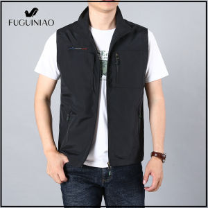 Fuguiniao ผู้ชายเสื้อยืดผ้าฝ้ายสาเหตุเสื้อกั๊กสำหรับพ่อ M-6XL