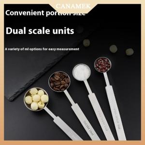 [CANAMEK] ช้อนตักกาแฟด้ามยาว1 4ชิ้นช้อน304ในครัวแบบวางซ้อนกันได้ช้อนตวงเหมาะกับภาชนะใส่กาแฟ
