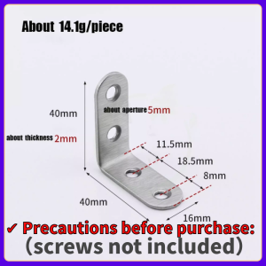1PCS 【COD】Stainless Steel 90 Degree Angle Bracket Corner Brackets Joint Bracket Fastener Furniture Door Cabinet Screens Wall with Screws Stainless steel corner code cabinet cabinet triangle fixed laminate bracket 90 ° right Angle L-shaped thickened sheet