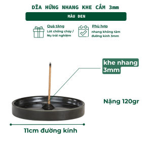 Đĩa Hứng Nhang Thủ Công 3 Lành Bằng Gốm Tối Giản Màu Đối Xứng Phong Cách Thiền Nhật Đựng Tàn Nhang Giữ Sạch Bàn