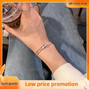 ✨QK shop✨ Luxury Zircon Charm Bracelet Open Bangle Bracelet Fashion Design Bangle Handmade Party Fashion Jewelry For Women Girls