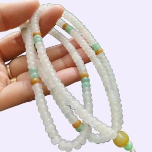 209 Beads long bracelet or necklace Natural Type A Jadeite Jade certificate weighs 45.78 grams size please see descriptions (bracelet38)