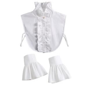 Ruched cổ áo xù cổ tay còng cổ áo ve áo cho áo sơ mi áo trang trí lây lan Cổ áo giả