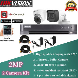 HIKVISION CCTV Camera Package Set 2MP/5MP Full-HD CCTV Security Camera Support Remote Viewing CCTV Set Package 4 Camera