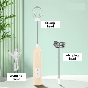 USB Rechargeable Electric Milk Frother Multi-Functional Automatic Beaters Cream Mixer Handheld 3-Speed Foam Maker Coffee Frother Foamer Whisk Mixer Stirrer Egg Beater Mixer For Coffee Shop Eggs Stiring Kitchen Tools【Fadikou】