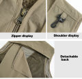 FUGUINIAO Men's Vest Jacket Multi-pocket Photographer Mesh Outdoor Tactical Outfit for Fishing. 