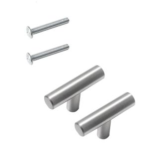 2-piece/set Kitchen Cabinet Handles Stainless Steel Drawer Dressers Pulls Cupboard Square Bar Pulls Simple Installation