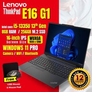 B/N Lenovo Thinkpad E16 Gen1 | Core 5 | 13th Gen | 8GB RAM | 256GB SSD | 16" Display - WIN 11 PRO