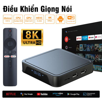 Android TV Box Hỗ Trợ Kiểm Soát Giọng Nói 8G+128GB 8K Việt Wifi 5G Bluetooth Băng Tần Kép Tivi Box 1