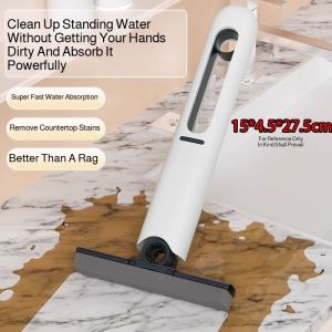 Multifunctional Handfree Mini Mop Portable Take Care Of Bathroom Windows Cleaning Tools