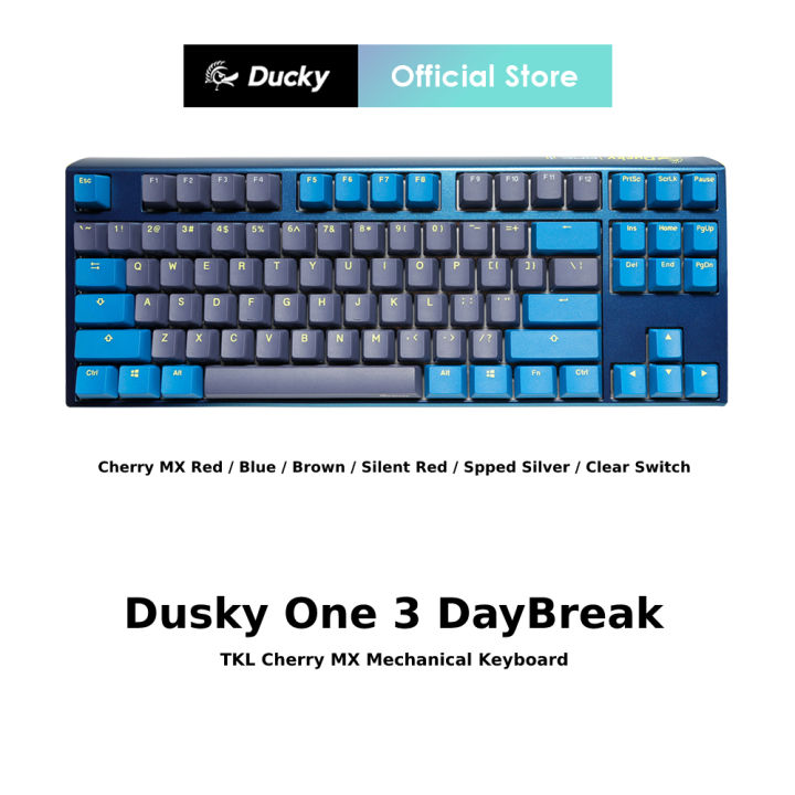 Ducky One 3 Daybreak SF, toetsenbord Blauw/geel, US lay-out, Cherry MX Silent Red, RGB leds, PBT