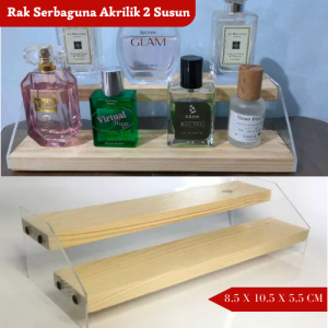 Rak parfum acrylic susun 2 storage organaizer Rak kosmetik penyimpanan skyincare