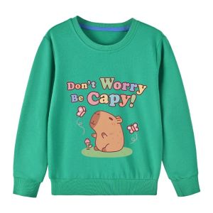 Kids Basic Cotton Hoodies Cute Capybara printd Tops 2026 New Spring/Autumn Sweatshirt Boy and Girl Funny Capibara Clothes2026