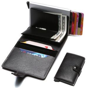 Leather Slim Money Clip Front Pocket Wallet Thin Holder Credit Card Wallets Card Package