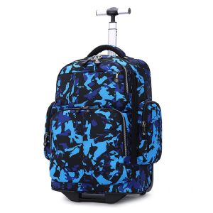 (SG SHOP) #TB2588 20" Backpack Trolley Bag with 6 Zipper Compartments and 2 Spinner Wheels - Versatile Rolling Backpack for Travel School and Work