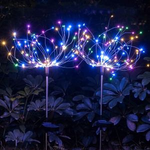Solar Waterproof Outdoor Firework Dandelion Light 90/120/150 LED For Garden Lawn Pathway Yard Decortions