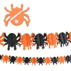NALANILI Giấy tổ ong Dây treo trang trí Halloween 3 mét hoa Biểu ngữ tiệc tùng Lễ hội Bí Ngô Nhện Biểu ngữ tiệc Halloween Tiệc Halloween