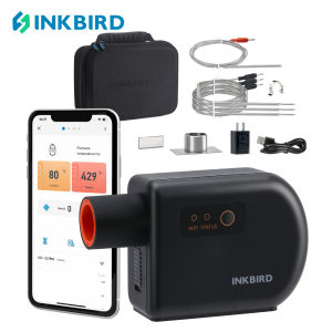 INKBIRD ISC-027BW Wi-Fi Bluetooth BBQ Temperature Controller with Automatic Grill Fan Controller Grill with 4 Probes for Big Green Egg Kamado Joe Primo Vision Grill Akorn Kamado