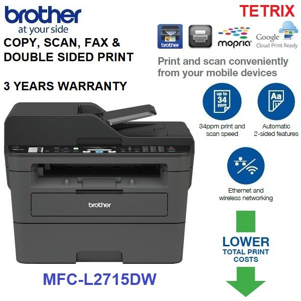 How To Scan Double Sided On Brother Mfc Brother MFC-L2715DW Multi-function Centre Fax, Print, Scan, Copy, ADF